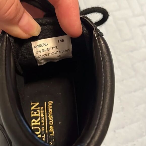 Lauren Ralph Lauren leather high tops. Size 7.5 - Picture 5 of 8